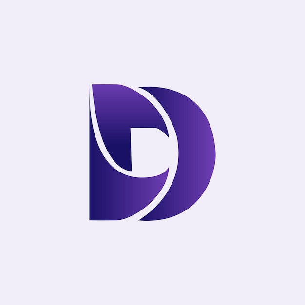 3d-buchstabe d-logo-design