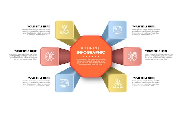 3d-business-infografik-design-flussdiagramm schritte elemente