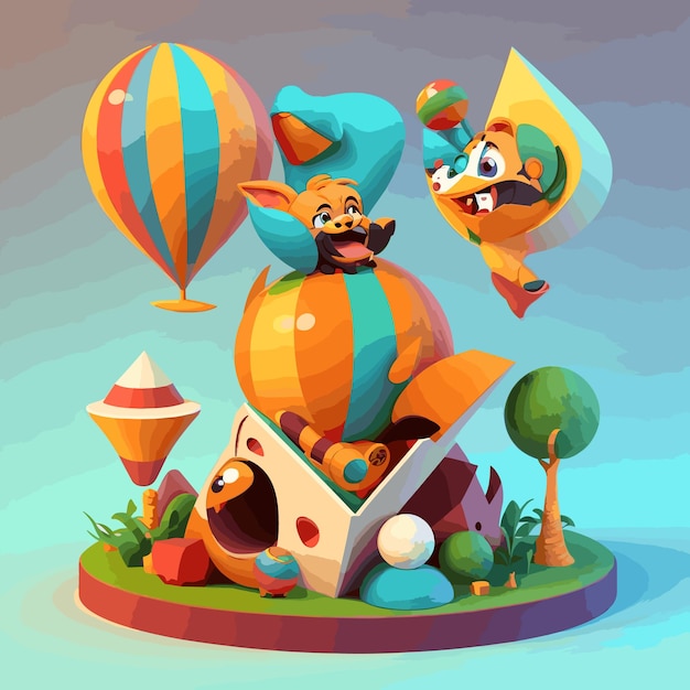 3d-cartoon-vektordesign