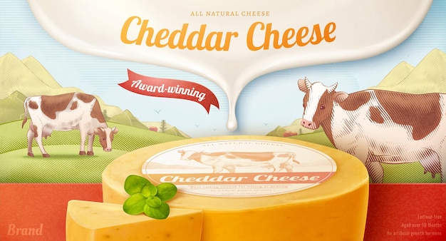 3d-cheddar-käse-bannerwerbung