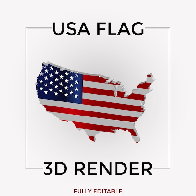 Vektor 3d-darstellung der us-flagge