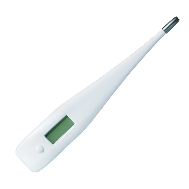 3d-darstellung eines digitalen thermometers zur messung der temperaturvektorillustration