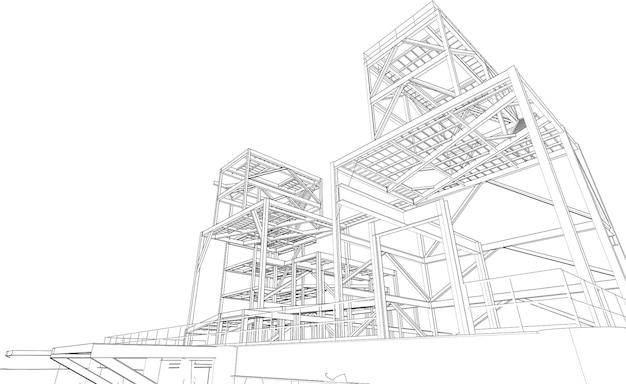 3D-Darstellung eines Industriegebäudes