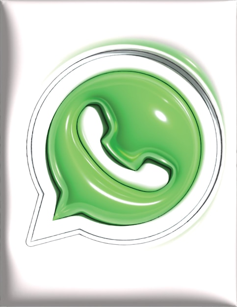 3D-Darstellung von WhatsApp-Logo auf weißem Hintergrund 3D-Renderdarstellung