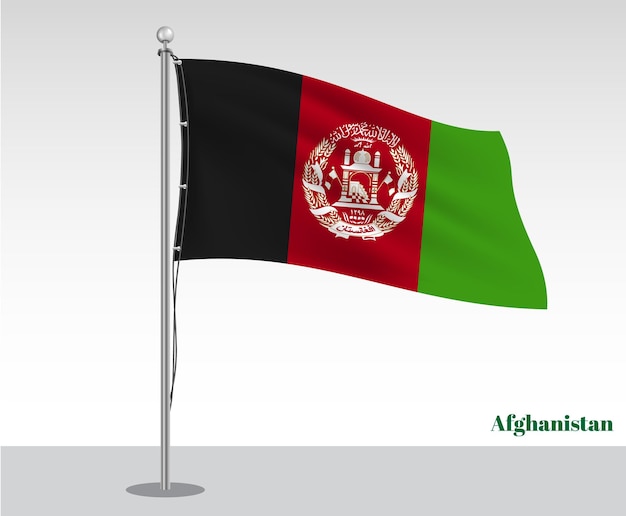 3D-Design der afghanischen Nationalflagge Eps Vector