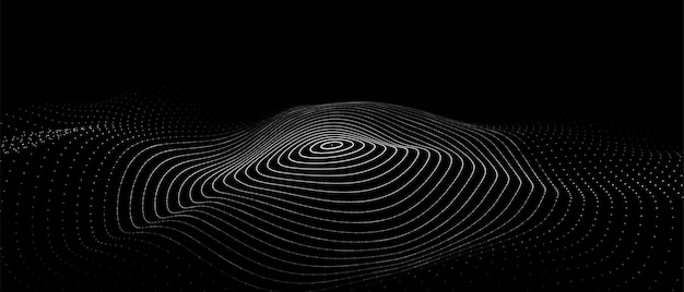 3D-Digitalwelle Technologiewelle Flow-Digitalstruktur Cybertechnologie-Hintergrund Vektorillustration