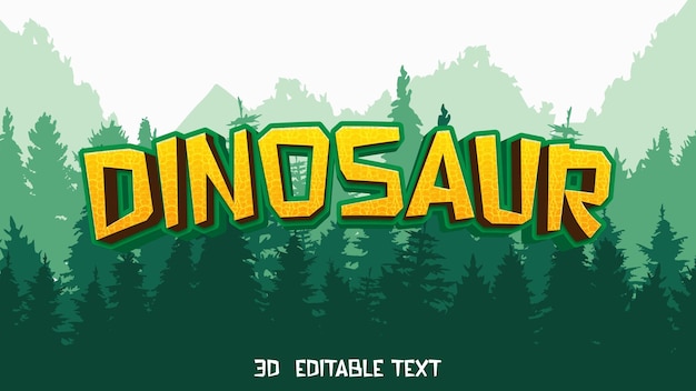 3D-Dinosaurier-Texteffekt mit Waldhintergrund