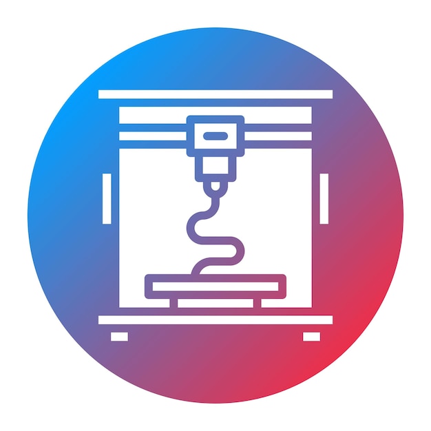 3D-Drucker-Icon-Vektorbild kann für die additive Herstellung verwendet werden
