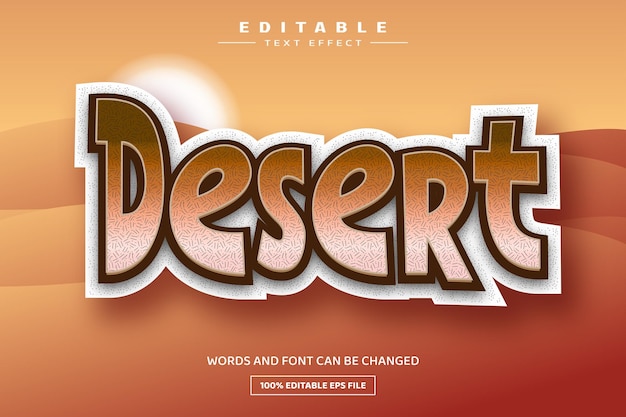 3D-Editierbare Text-Effektvorlage für die Wüste