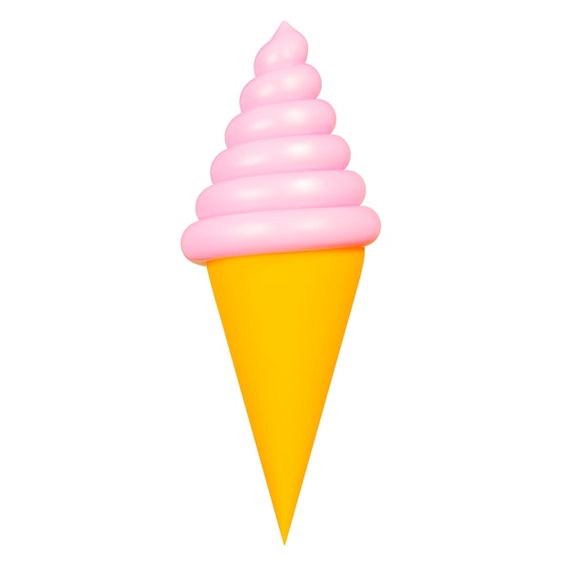 3D-Eis-Symbol im Cartoon-Stil Stock-Vektor-Illustration auf isoliertem Hintergrund