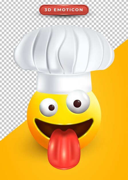 3d-emoji mit goofy und kochmütze