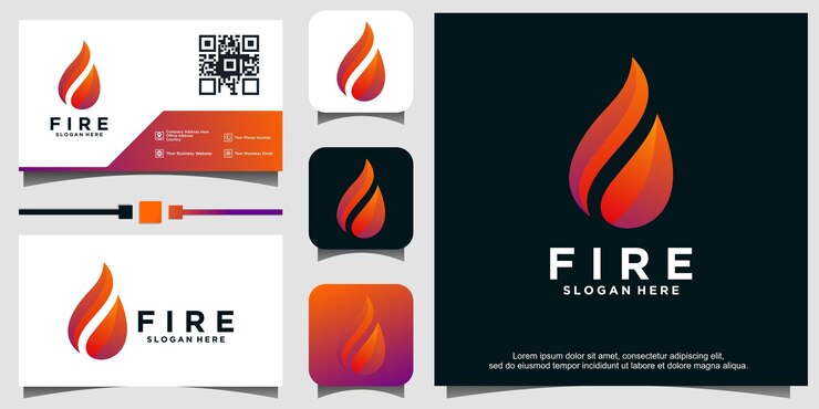 3D-Feuer-Logo-Design-Vorlage