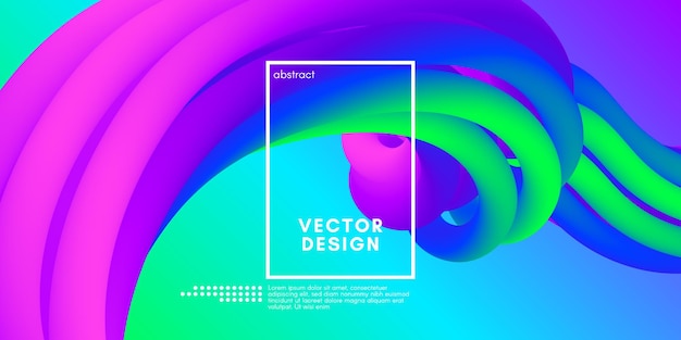 3d-flüssigkeit formt abstraktes steigungsplakat