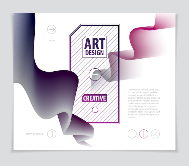 Vektor 3d-form-gradientfarbe, vektor-abstraktkunstelement. perfekt für geschenkkarten, cover, poster oder broschüre. helles farbwellen-dimensionsobjekt.