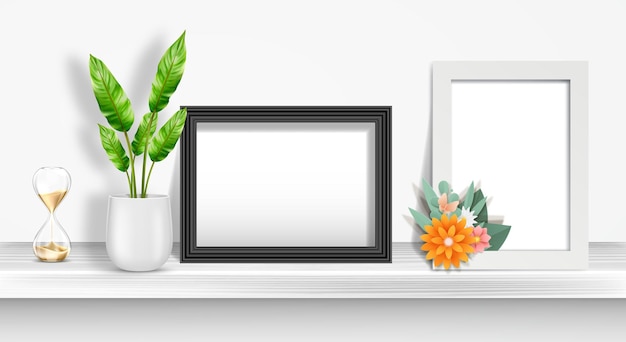 3D-Foto-Rahmen-Album-Mockup-Vektordesign