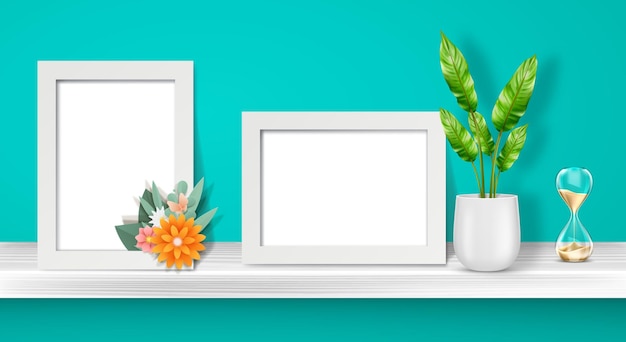 3D-Foto-Rahmen-Album-Mockup-Vektordesign