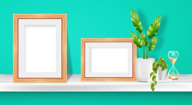3D-Foto-Rahmen-Album-Mockup-Vektordesign