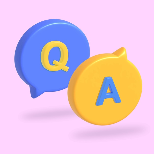 3D-Frage und Antwort-Icon-Set-Vektor