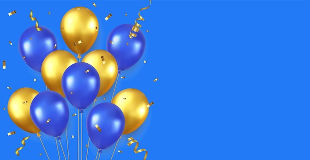 3D-Geburtstagshintergrund mit realistischen Luftballons