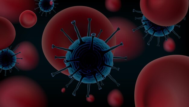 Vektor 3d-gefahren-mikroansicht china coronavirus 2019ncov