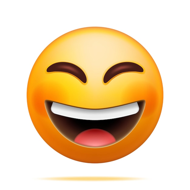 3D-Gelb-Lachen-Emoticon mit Tränen