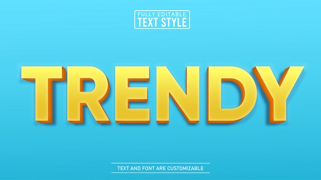 3D Gelb Trendy Bearbeitbarer Texteffekt