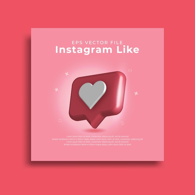3D glänzend Instagram Like Symbol isoliert
