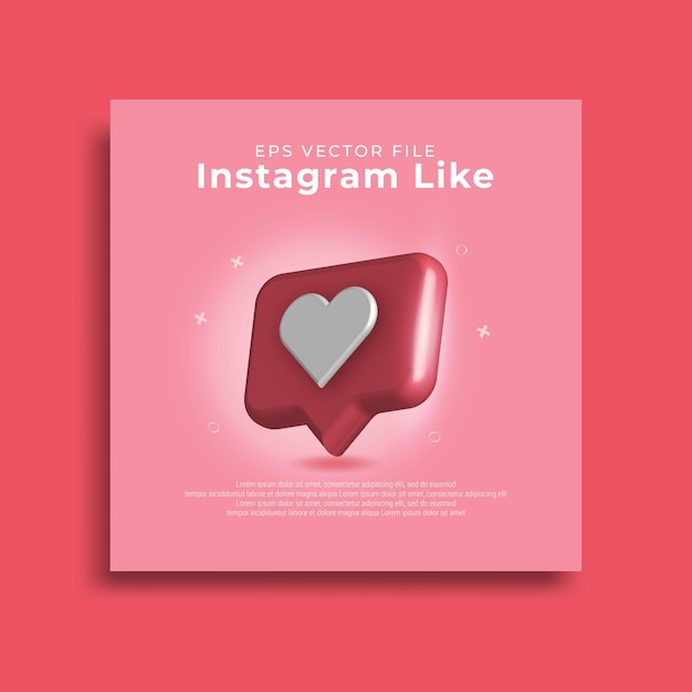 3d glänzend instagram like symbol isoliert