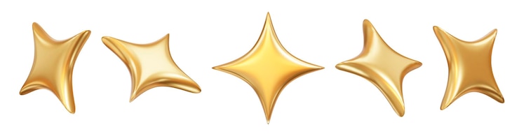 Vektor 3d-golden-sparkle-sternensatz stock-vektor-illustration auf isoliertem hintergrund