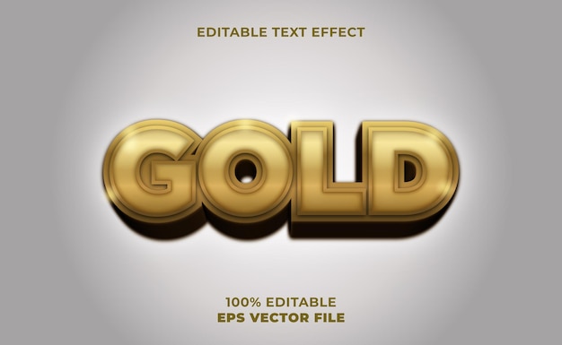 3D-Goldtext-Effektvorlage mit weißem Hintergrund