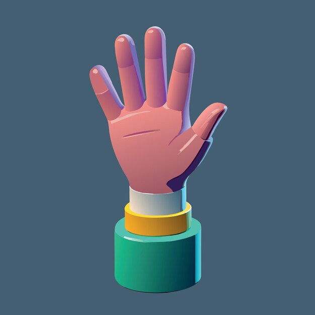 3d Hand in Haltung oder Geste, die auf durchsichtigem Hintergrund isoliert ist