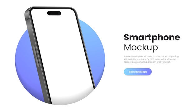3D-High-Quality-Smartphone-Mockup mit verschiedenen Winkeln und isoliertem Hintergrund für die mobile App