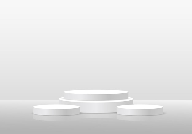 3D-Hintergrund Produkte weiß Es gibt drei Kugeln für die Anzeige von Produkten