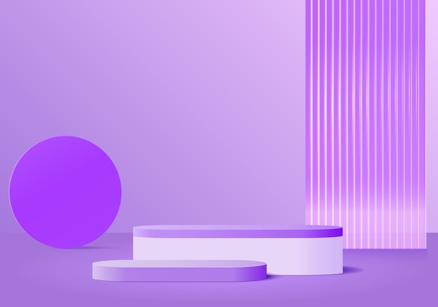 3D-Hintergrund violette Produkt-Display-Szene mit Podest-Kosmetik