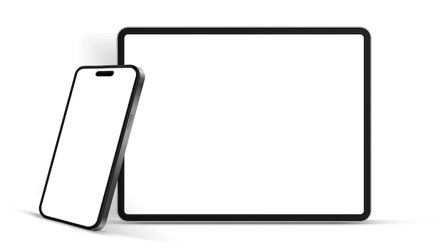 3D hochwertiges modernes Laptop-Smartphone-Tablet-Mockup zur Präsentation mit isoliertem Hintergrund