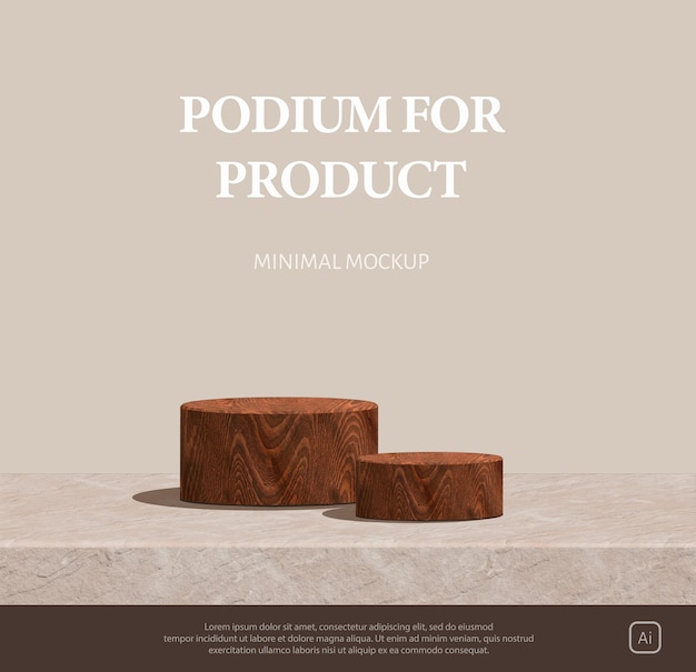 3D-Holzpodest für Produktmodell