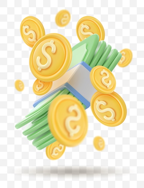 3D-Icon Geld Banknoten