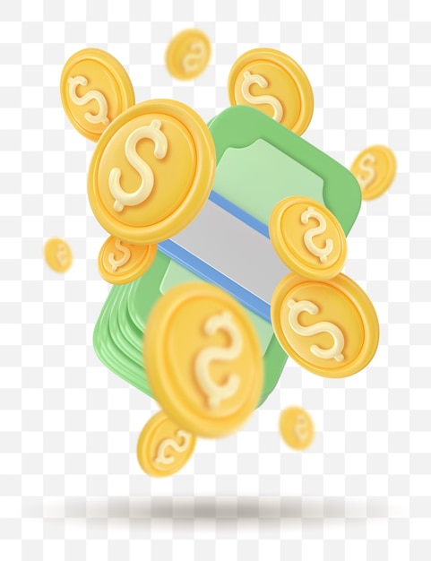 3D-Icon Geld Banknoten
