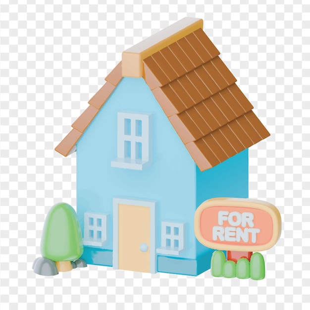 3D-Icon-Render-Clipart für Immobilien