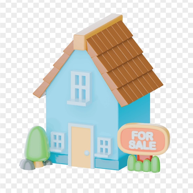 3D-Icon-Render-Clipart für Immobilien