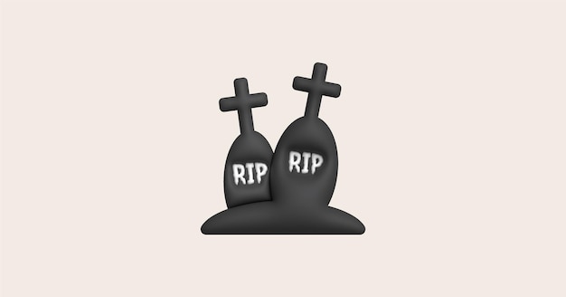 3D-Illustration Grab für Halloween RIP Altes Grab Halloween Elemente für das Design