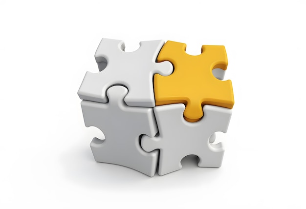 3D-Illustration mit schrägem Puzzle