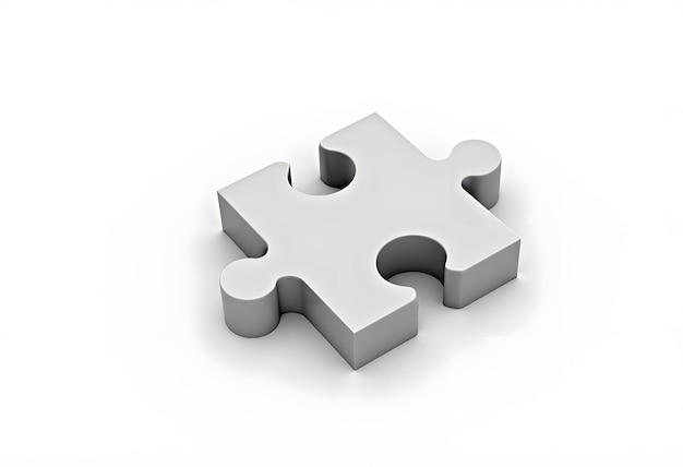 3D-Illustration mit schrägem Puzzle