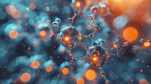 3d-illustration von graphenmolekülen hintergrundillustration der nanotechnologie