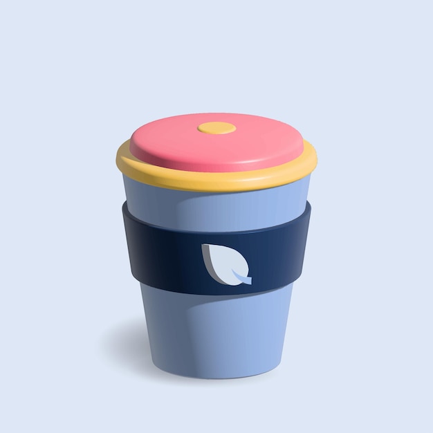 3D isolierte Kaffeetasse-Symbolillustration für Restaurant