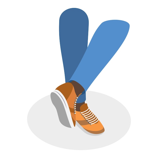 3D-Isometrische flache Vektor-Satz von Sneakers Artikel 3