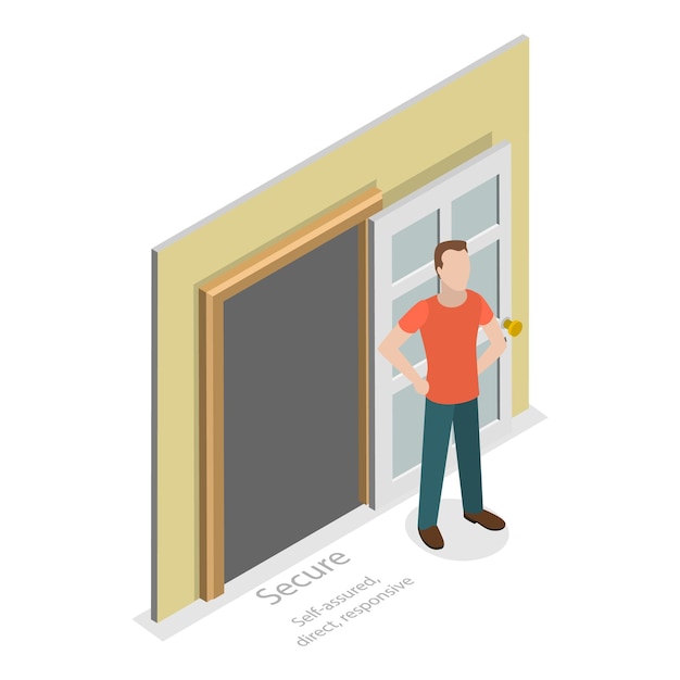 3D-isometrische flache Vektorillustration psychologischer Typen Punkt 4