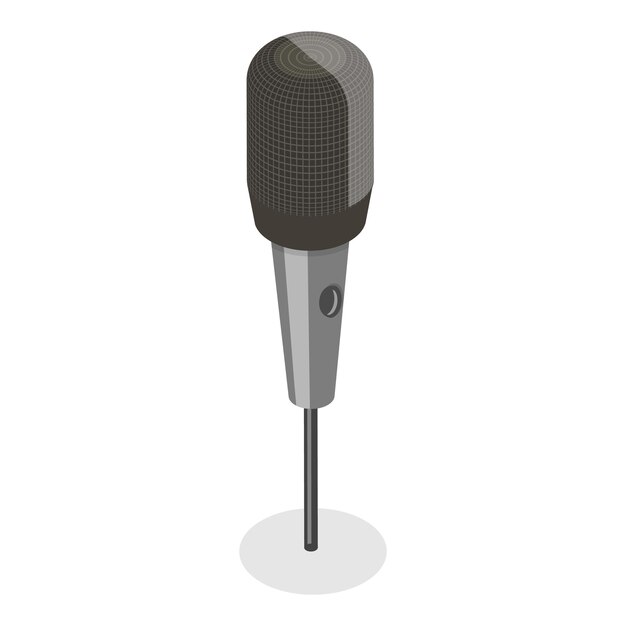 3D-Isometrische flache Vektorillustration von Musikmikrofonen Punkt 2