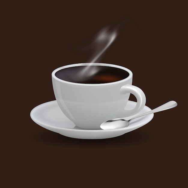 3D-Kaffee-Illustration Heißer Kaffee