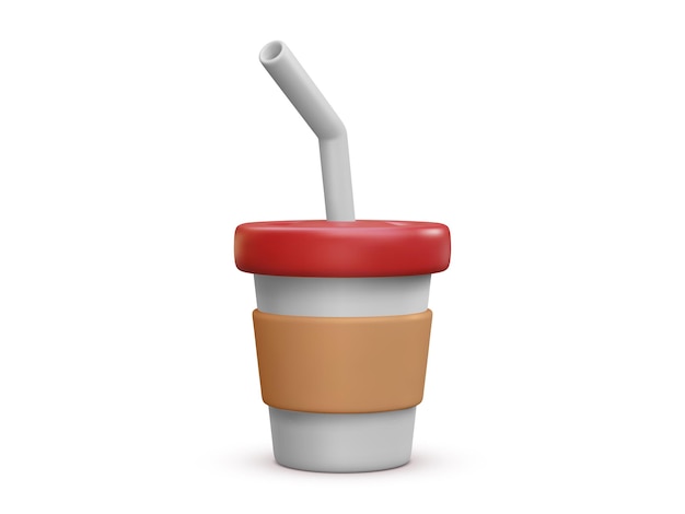 Vektor 3d-kaffeetasse isoliert auf weißem hintergrund vektor-illustration